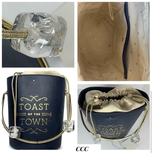 Kate Spade Toast of the Town Ice Champagne Bucket Rare Bag - Picture 3 of 16